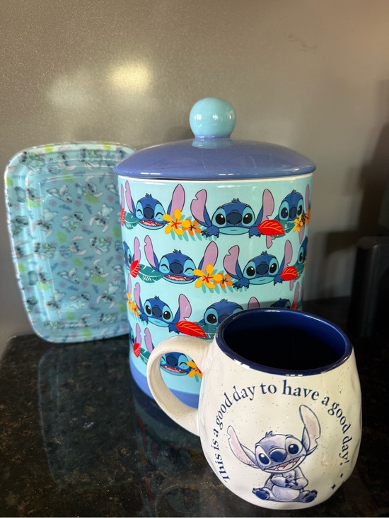 Disney Other - Disney Stitch Ceramic Cookie 🍪 Jar Coffee Mug & Cookie Travel Container NWT